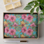 Ananas tropische bloemen tissuepapier (Geschenk)