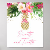 ananas Tropische Floral Birthday TreSign Poster (Voorkant)