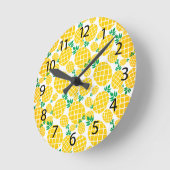 ananas Tropische fruitwand Ronde Klok (Hoek)