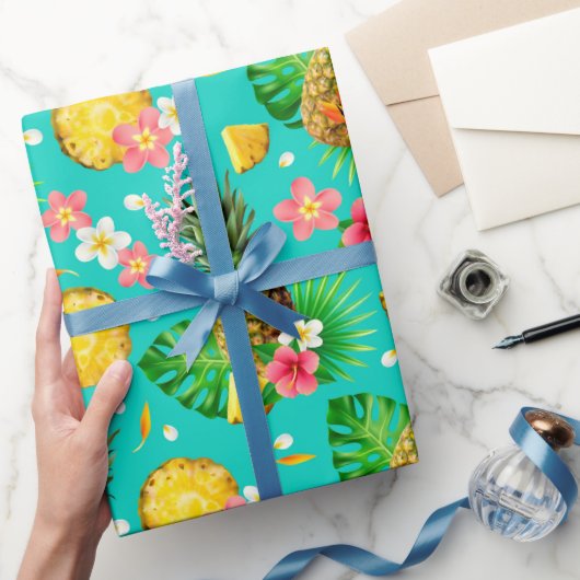 Ananas tropische Hawaiiaanse zomer Cadeaupapier (Geschenken)