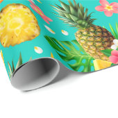 Ananas tropische Hawaiiaanse zomer Cadeaupapier (Rol Hoek)