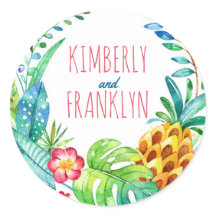 ananas tropische palmen strand bruiloft