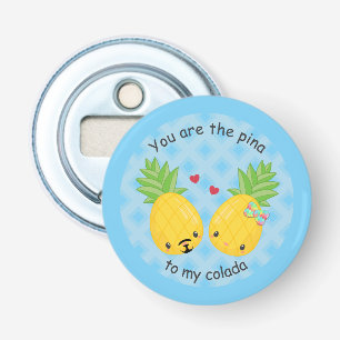  ananas tropische pina colada Romantic Button Flesopener