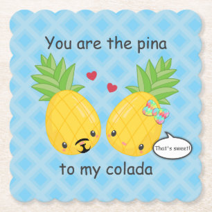  ananas tropische pina colada Romantic Kartonnen Onderzetters