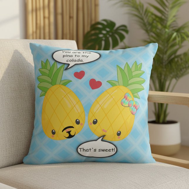  ananas tropische pina colada Romantic Kussen (Creator heeft geüpload)