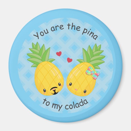 ananas tropische pina colada Romantic Magneet (Voorkant)