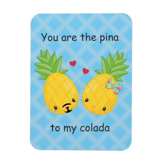  ananas tropische pina colada Romantic Magneet (Verticaal)