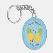 ananas tropische pina colada Romantic Sleutelhanger (Voorkant Links)