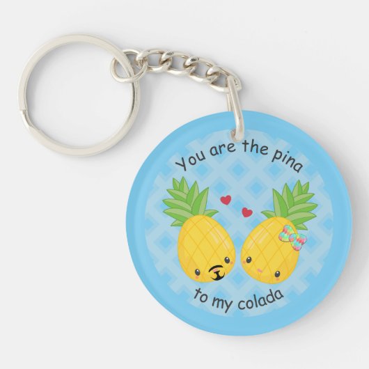 ananas tropische pina colada Romantic Sleutelhanger (Voorkant)