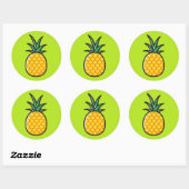 Ananas Tropische Ronde Stickers (Vel)