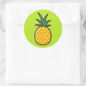 Ananas Tropische Ronde Stickers (Tas)