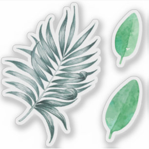 Ananas Tropische vruchten & blad aquarel verf Sticker