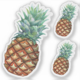 Ananas Tropische vruchten en bladverf voor waterve Sticker