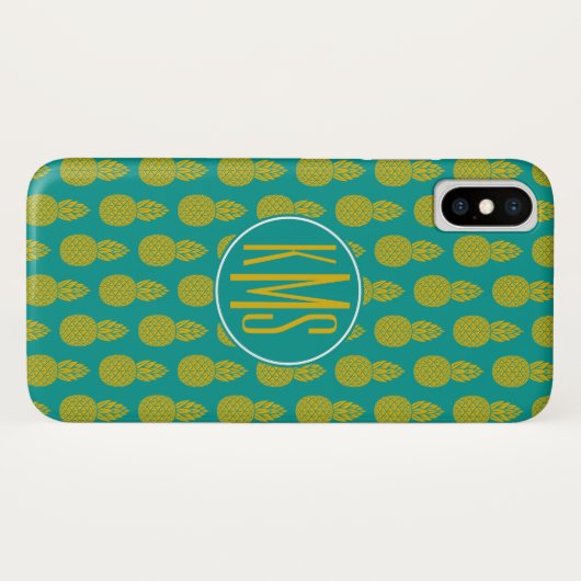 ananas tropische vruchten | Monogram Case-Mate iPhone Case (Achterkant (horizontaal))