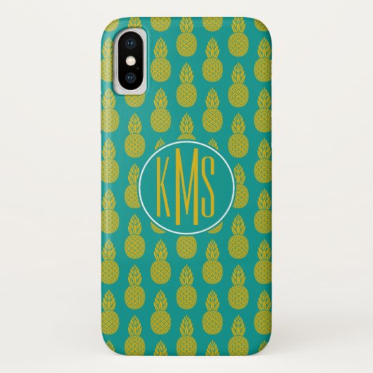 ananas tropische vruchten | Monogram Case-Mate iPhone Case (Achterkant)