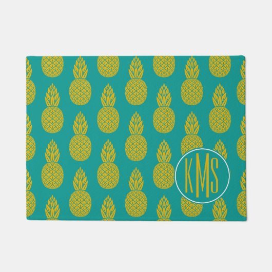 ananas tropische vruchten | Monogram Deurmat (Voorkant)