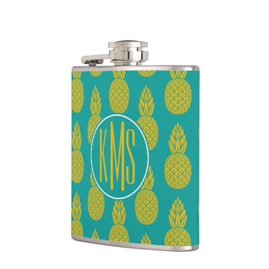 ananas tropische vruchten | Monogram Heupfles (Links)