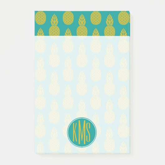ananas tropische vruchten | Monogram Post-it® Notes (Voorkant)