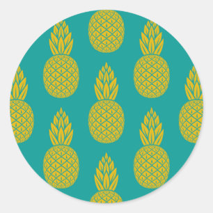ananas tropische vruchten ronde sticker