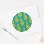 ananas tropische vruchten ronde sticker (Envelop)