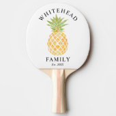 Ananas Tropische Waterverf Monogram Tafeltennisbatje (Voorkant)