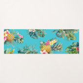 Ananas Tropische Yoga Mat Blauw (Voorkant (horizontaal))