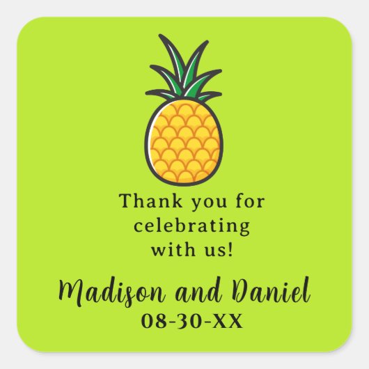 Ananas Trouw Tropisch Favoriet Sticker (Voorkant)