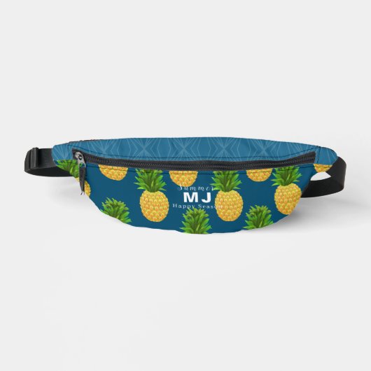 Ananas turquoise blauw heuptasje (Voorkant)