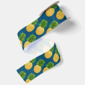 Ananas turquoise blauw satijnen lint (Achterkant)