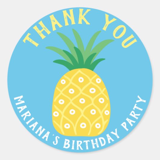 Ananas Tutti Frutti Fruit Dank u Ronde Sticker (Voorkant)