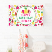 Ananas Tutti Frutti Fruit Verjaardagsfeest Spandoek (Insitu)