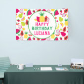 Ananas Tutti Frutti Fruit Verjaardagsfeest Spandoek (Beurs)