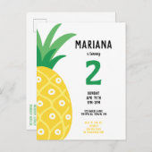 Ananas Tutti Frutti Fruit Verjaardagsfeest Uitnodiging Briefkaart (Voorkant / Achterkant)