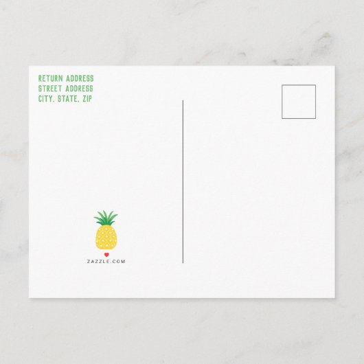 Ananas Tutti Frutti Fruit Verjaardagsfeest Uitnodiging Briefkaart (Achterkant)