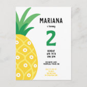 Ananas Tutti Frutti Fruit Verjaardagsfeest Uitnodiging Briefkaart (Voorkant)