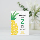 Ananas Tutti Frutti Fruit Verjaardagsfeest Uitnodiging Briefkaart (Staand voorkant)