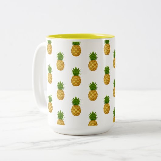 ananas tweekleurige koffiemok (Voorkant links)