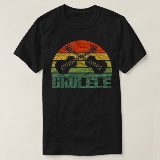 Ananas Ukulele Retro Hawaiian Uke Silhouette Su T-shirt (Design voorkant)