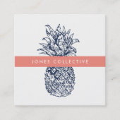 Ananas van koraal en zeemacht vierkante visitekaartje (Voorkant)