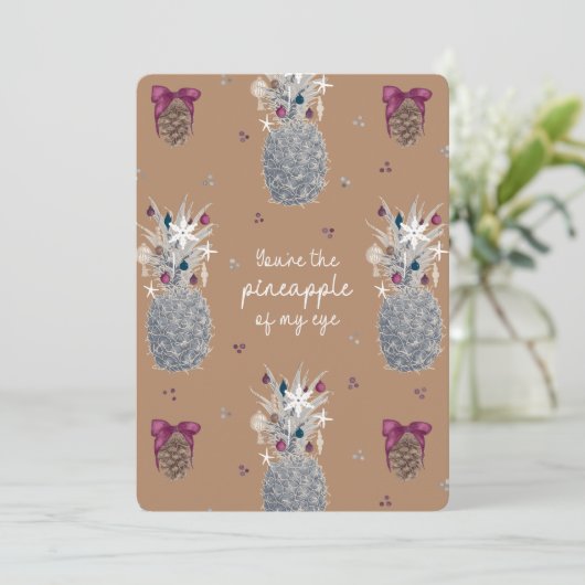 Ananas van mijn oog, Sugar Plum Flat Feestdagenkaart (Staand voorkant)