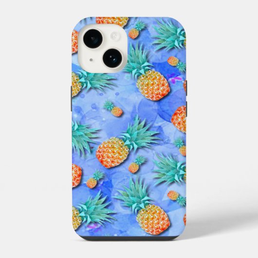 Ananas. Verf. Feest. iPhone Hoesje (Achterkant)