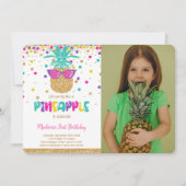 ananas verjaardag foto uitnodiging (Voorkant)