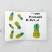 Ananas Verjaardag Kaart (Binnen)