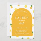 Ananas Verjaardag Zomer Luau Classy Modern Kaart (Voorkant)