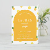Ananas Verjaardag Zomer Luau Classy Modern Kaart (Staand voorkant)