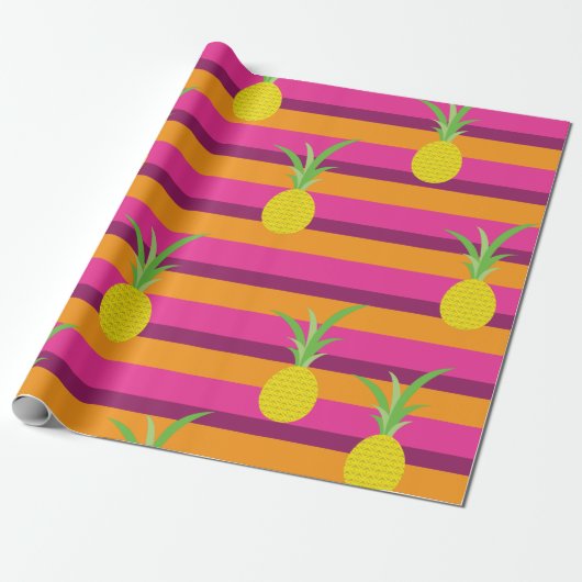 Ananas verjaardagsfeestje cadeaupapier (Uitgerold)