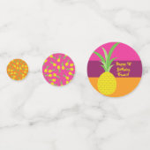 Ananas verjaardagsfeestje confetti (Achterkanten)