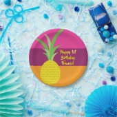 Ananas verjaardagsfeestje papieren bordje (Feest)