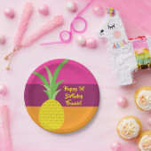 Ananas verjaardagsfeestje papieren bordje (Feest)