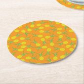 Ananas verjaardagsfeestje ronde kartonnen onderzetter (Gebogen)